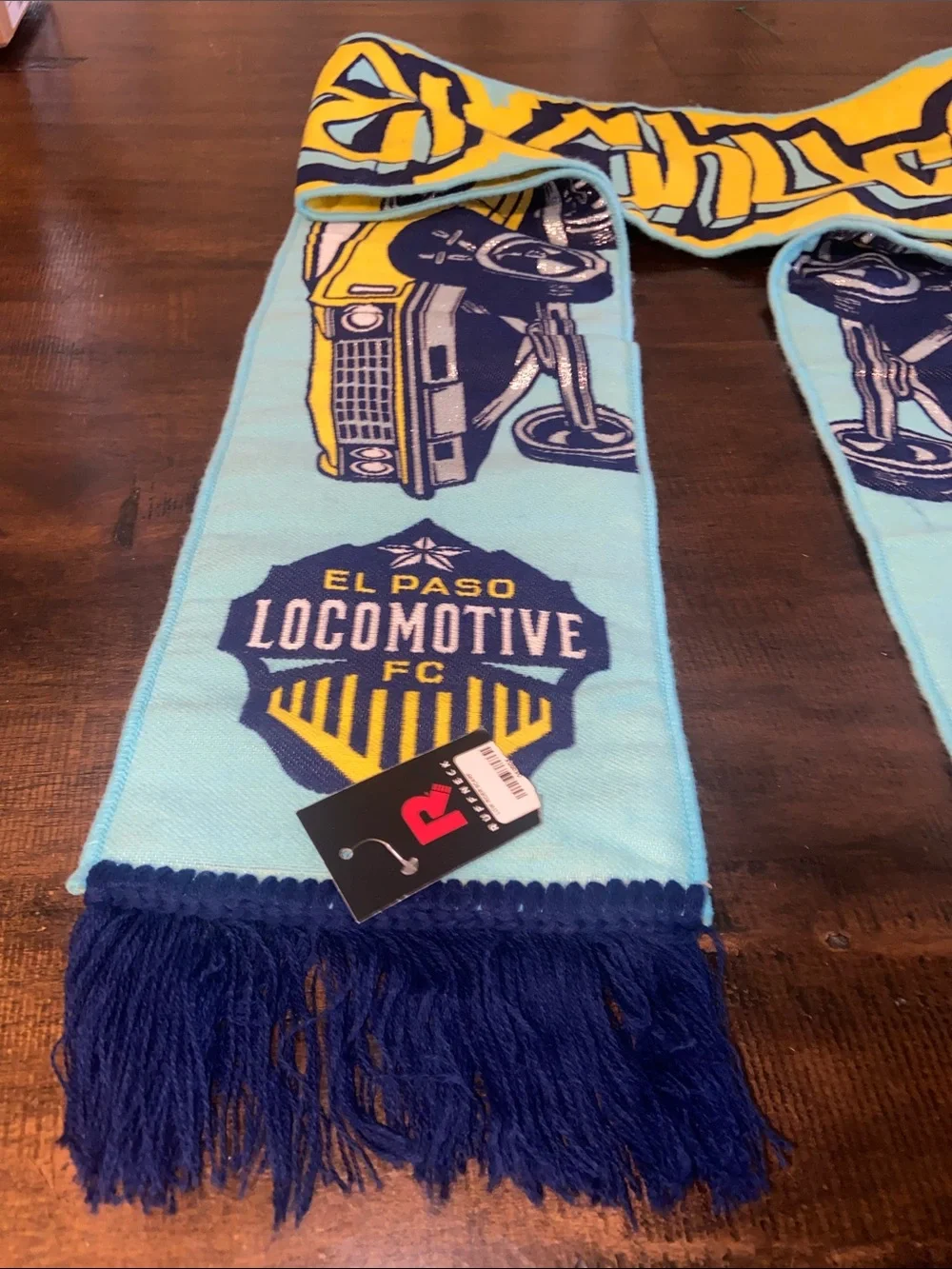 El Paso Locomotive FC Soccer Scarf - Light Blue & Yellow